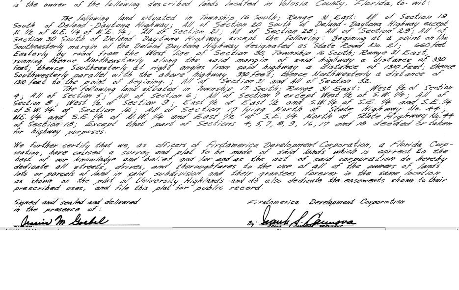 University Highlands Easements